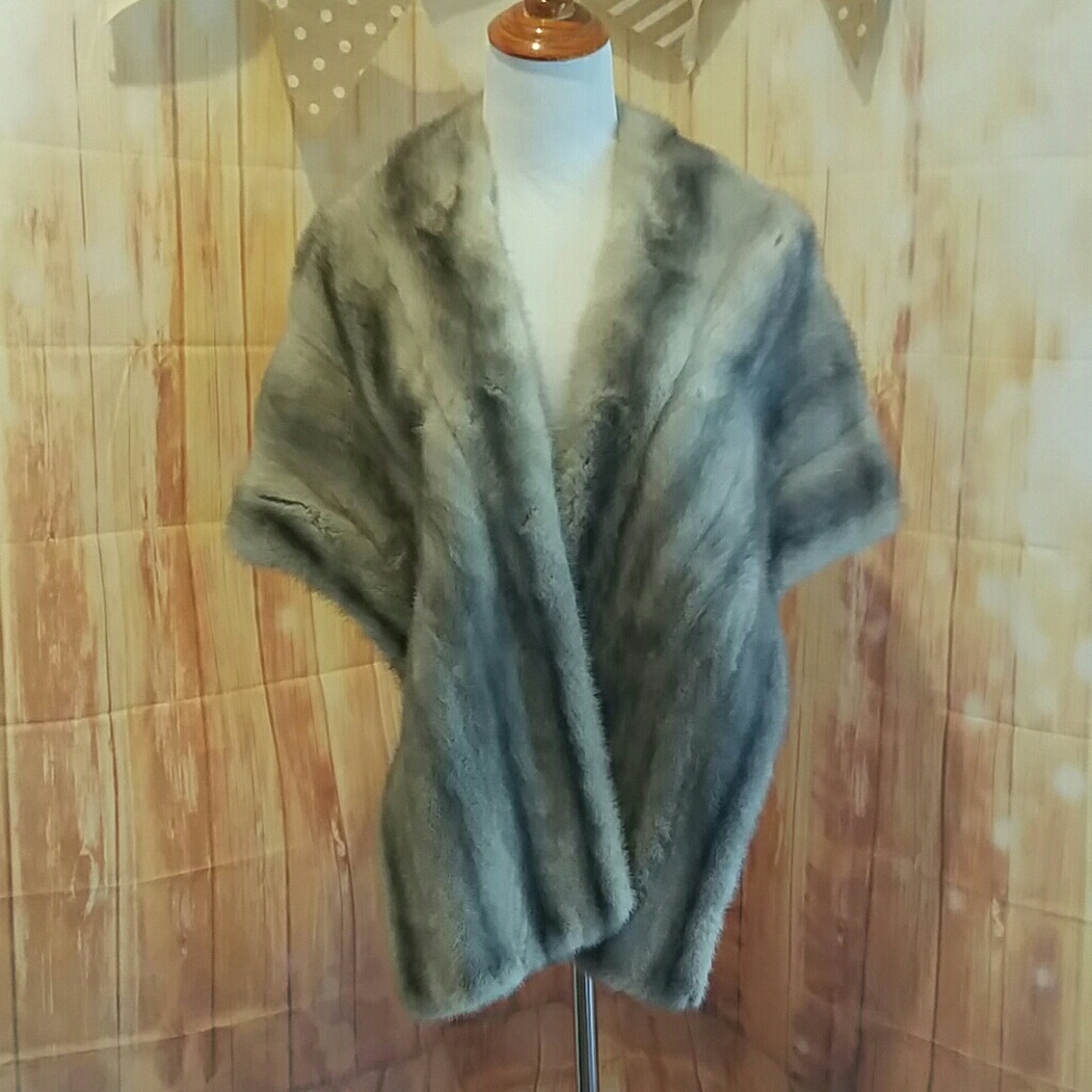 Authentic Fur stole cape shawl wrap